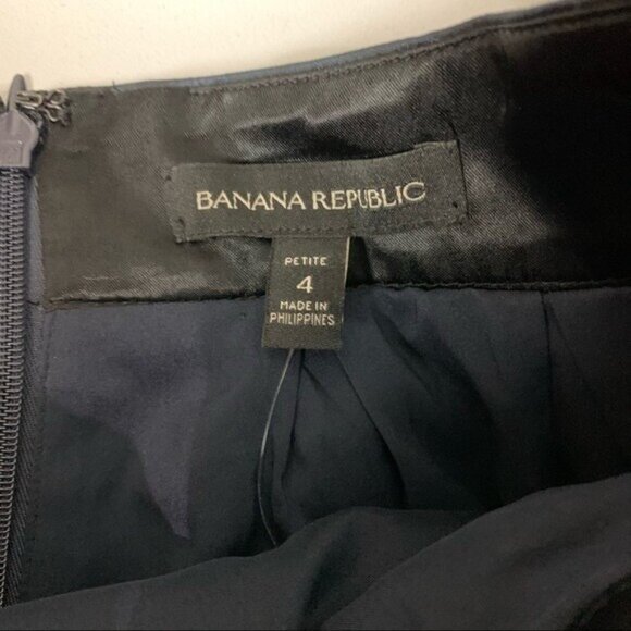 Banana Republic Camo Jacquard Pleated Skirt Black Petite 4P A Line High Waist - Picture 6 of 7